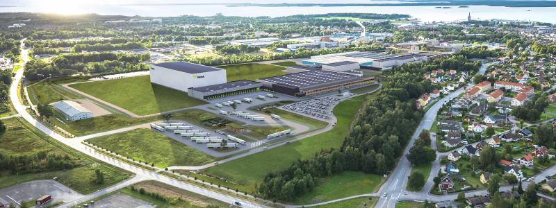 Visualisering av hur Katrinefors bruk kommer att se ut efter utbyggnaden. Ill: Metsä Tissue