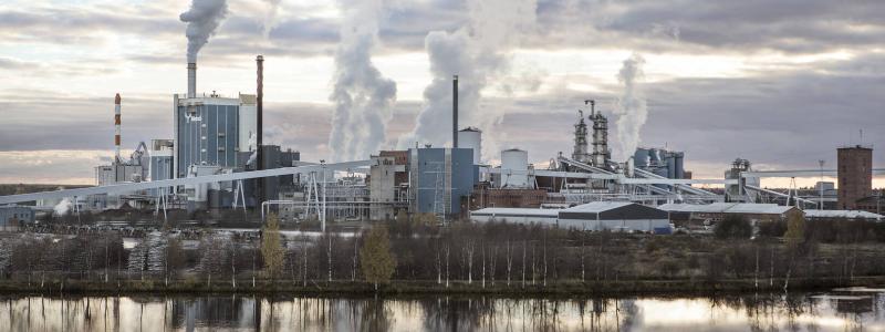 Flygbild över Kemi bruk. Foto:  Kimmo Syväri/Koski Syväri/Metsä Group