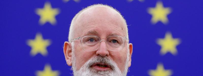 Julien Warnand/AP/TT: Eu-kommissionens vice ordförande och klimatansvarige, Frans Timmermans, har sagt att både kärnkraft och naturgas har roller att spela i den gröna omställningen av Europa. Ett förslag om att de ska klassas som hållbara investeringar i EU:s lista över gröna sådana har nu läckt ut. Arkivbild.