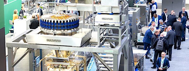 Interpack 2026 hålls den 7–13 maj 2026 på Messe Düsseldorf och samlar företag inom förpackningsmaskiner, material och processteknik. Bilden från en tidigare mässa. Foto: Interpack 2026. Kredit: Andreas Wiese