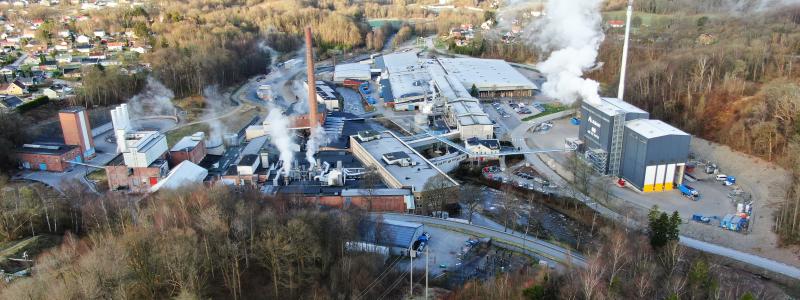 Arctic Papers pappersbruk i Munkedal ligger cirka 10 mil norr om Göteborg. Foto: Adven