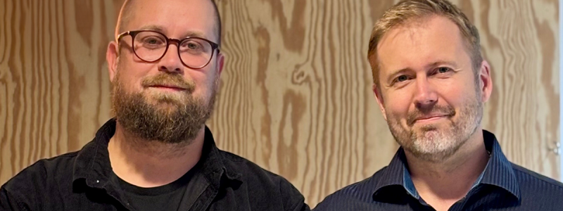 Christian Höök och Mathias Kristoferqvist, båda jägmästare och doktorander vid SLU, är grundare av startupbolaget EcoVibes. Foto: BizMaker