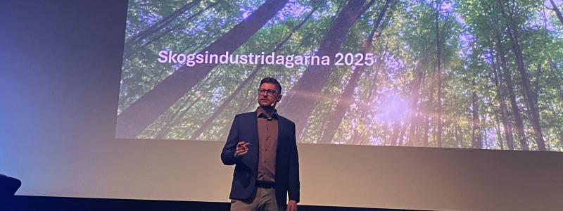 Andreas Marström, Kiwa, på Skogsindustridagarna 2025. Foto: Simon Matthis