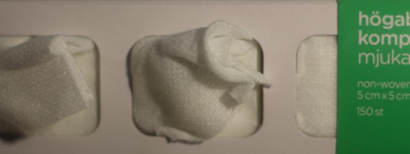 Kompresser är en typisk nonwoven-produkt.