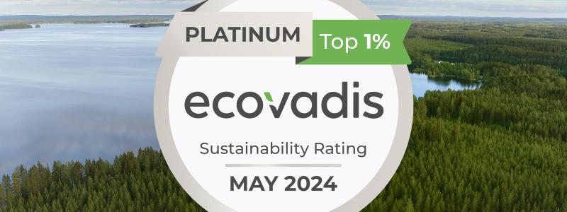 EcoVadis ger internationella hållbarhetsbetyg inom miljömässigt och socialt ansvar över hela världen. Bedömningarna baseras på fyra teman: miljö, arbete och mänskliga rättigheter, etik och hållbar upphandling. Bild: Metsä Group