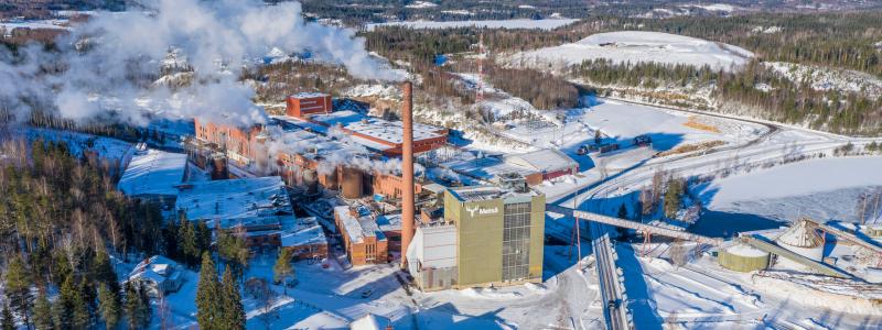 Kartongbruket Simpele i Finland. Foto: Metsä Board