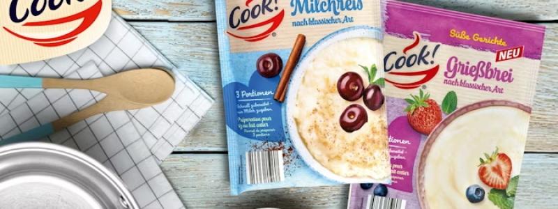 Friessinger Mühle använder återvinningsbart barriärpapper, NexPlus Advanced, för att skapa en tresidigt förseglad påse för mannagryn och risgrynsgröt till den europeiska lågpriskedjan NORMA. Foto: Koehler Paper