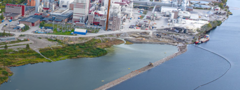 Bilden visar den industriplats som håller på att förberedas för det eventuella bioraffinaderiet. Foto: Håkan Sjödin