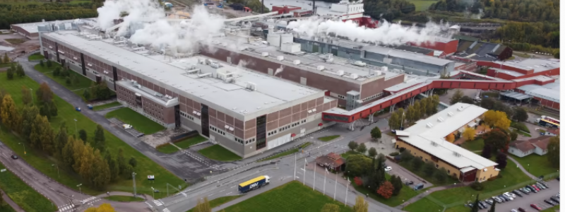Kvarnsvedens pappersbruk i Borlänge som Sweco ska bistå i att omvandla till gigafabrik för Northvolt. Foto: Stora Enso