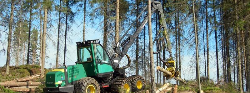 Avverkning med Timberjack 1070D Harverster. Foto: Wikipedia Common, kredit: Heikki Valve
