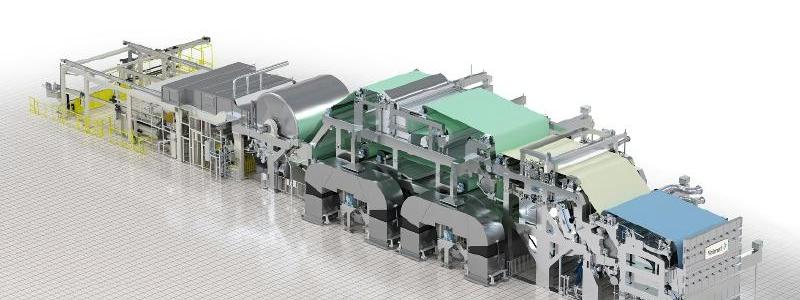 Den nya TAD-maskinen kommer att ha en bredd på 5,6 meter och en årlig produktionskapacitet på 75 000 ton. Foto: Valmet