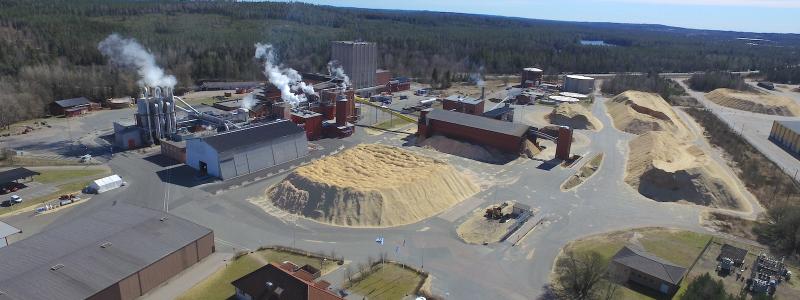 Waggeryd Cell i Vaggeryd i Småland tillverkar BCTMP-massa baserad på sydsvensk gran och tall. Foto: Waggeryd Cell