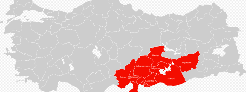 Jordbävningens epicentrum i Turkiet.