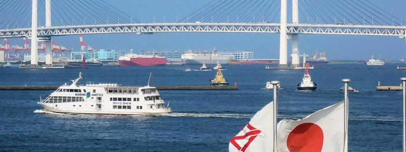 Jokohamas import-och exporthamn i Japan. Foto: Wikipedia Common, kredit, Stefan, Flickr