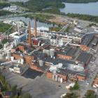 Flygbild över anläggningen i Tervasaari i Finland. Foto: Suomen Ilmakuva Oy/UPM