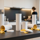 Engångsartiklar för livsmedel tillverkade av torrformad fiber. Bild: Yangi