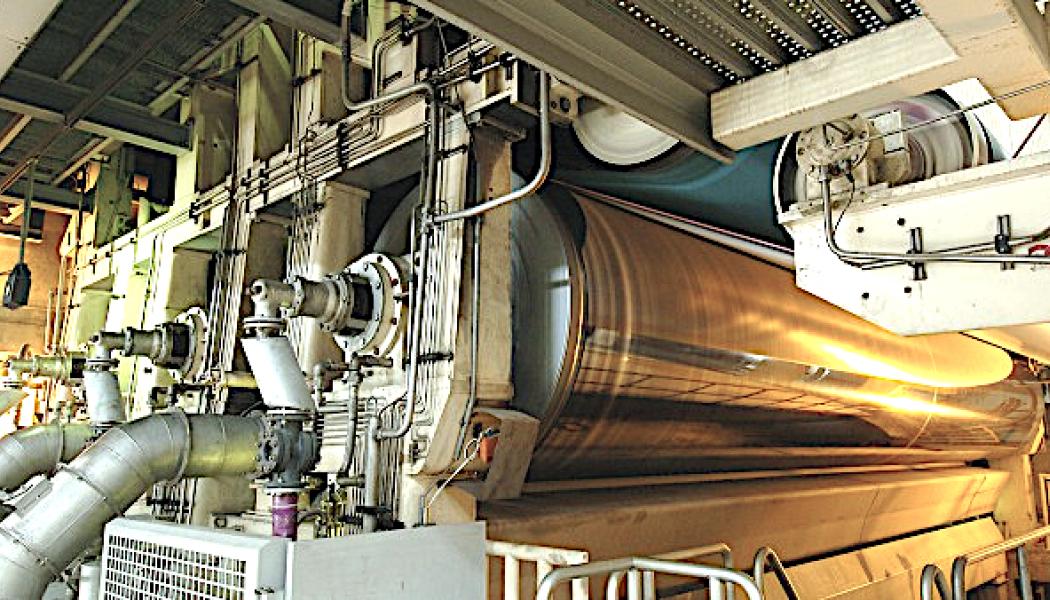 Tysk pappersmaskin med så kallade Thermo Rolls. Foto: Schaeffler