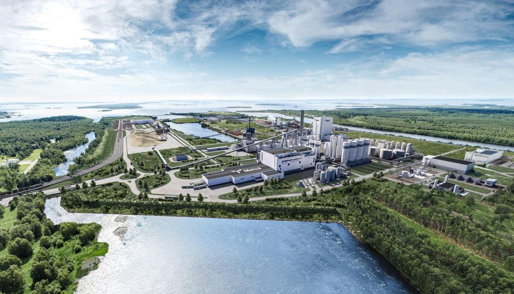 Den nya bioproduktfabriken i Kemi är världsledande inom material-, miljö- och energieffektivitet, och ses som den effektivaste träförädlingsanläggningen på norra halvklotet. Foto: Metsä Fibre