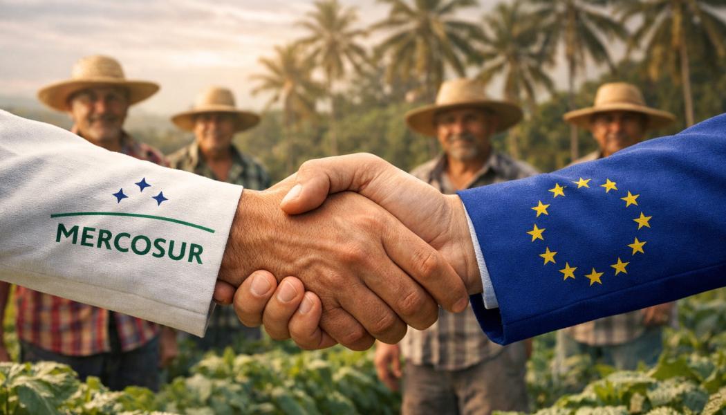 Den europeiska branschorganisationen Confederation of European Paper Industries, Cepi, välkomnar i ett uttalande undertecknandet av partnerskapsavtalet mellan EU och Mercosur.  En ohelig allians av högerextremister och vänsterpartier i Europaparlamentet sade emellertid nej till avtalet. Därmed ligger frågan nu hos EU:s domstolar, som ska pröva hur avtalet förhåller sig till unionsrätten och EU:s klimat- och miljölagstiftning. Illustration, ej fotografi- AI-genererat innehåll, Copyright, Conventus. 