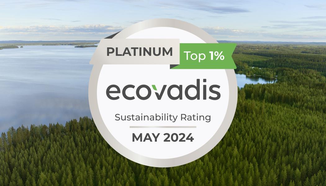 EcoVadis ger internationella hållbarhetsbetyg inom miljömässigt och socialt ansvar över hela världen. Bedömningarna baseras på fyra teman: miljö, arbete och mänskliga rättigheter, etik och hållbar upphandling. Bild: Metsä Group