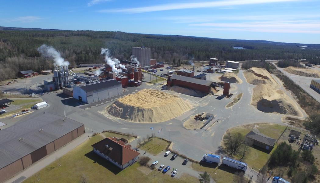 Waggeryd Cell i Vaggeryd i Småland tillverkar BCTMP-massa baserad på sydsvensk gran och tall. Foto: Waggeryd Cell