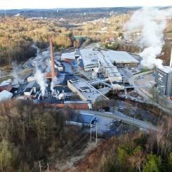 Arctic Papers pappersbruk i Munkedal ligger cirka 10 mil norr om Göteborg. Foto: Adven