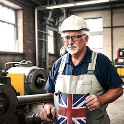 Äldre brittisk pappersbruksarbetare arbetare. Foto: Arkivbild