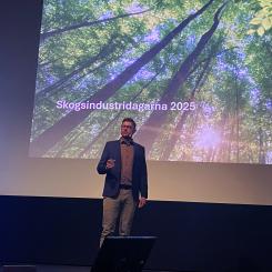 Andreas Marström, Kiwa, på Skogsindustridagarna 2025. Foto: Simon Matthis