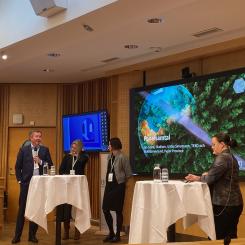 Panelsamtal med f.v. Jan Svärd, BioInnovation, Ulrika Simonsson, TEKO och Matilda Iverlund, Paper Province. Foto: Simon Matthis