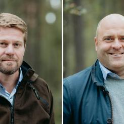 Olof Hansson, affärsområdeschef Södra Skog och Peter Karlsson, ekonomi- och finansdirektör. Foto: Södra