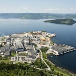 Överblick över Norske Skog Skogn. Foto: Norske Skog.
