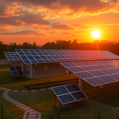 Solparken och batterilagret kommer att minska Rottneros exponering mot elmarknaden. (AI-genererad bild).