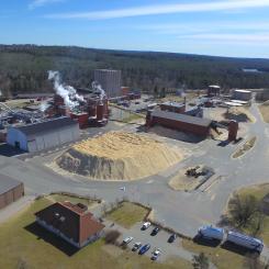 Waggeryd Cell i Vaggeryd i Småland tillverkar BCTMP-massa baserad på sydsvensk gran och tall. Foto: Waggeryd Cell
