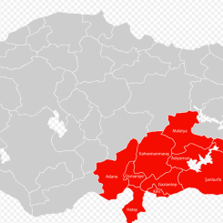 Jordbävningens epicentrum i Turkiet.